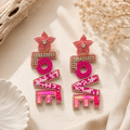 Love Statement Beaded Earrings