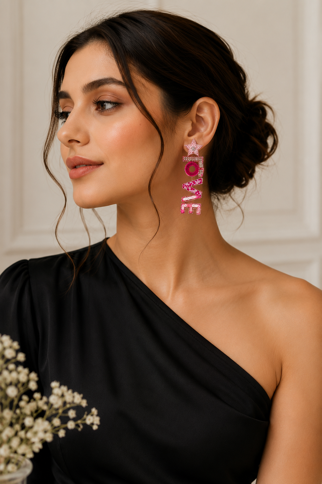 Love Statement Beaded Earrings
